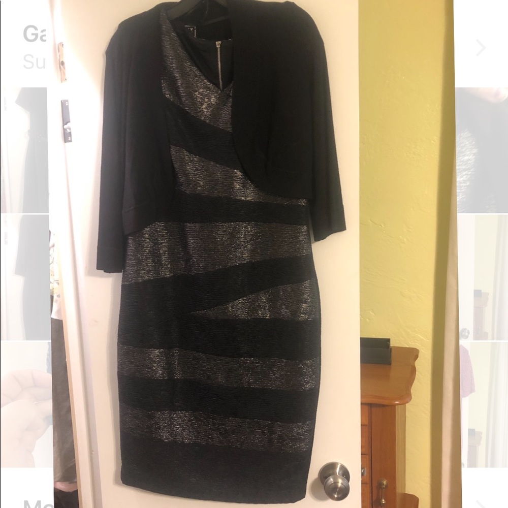 Elegant size 10 JAX dress with cardigan